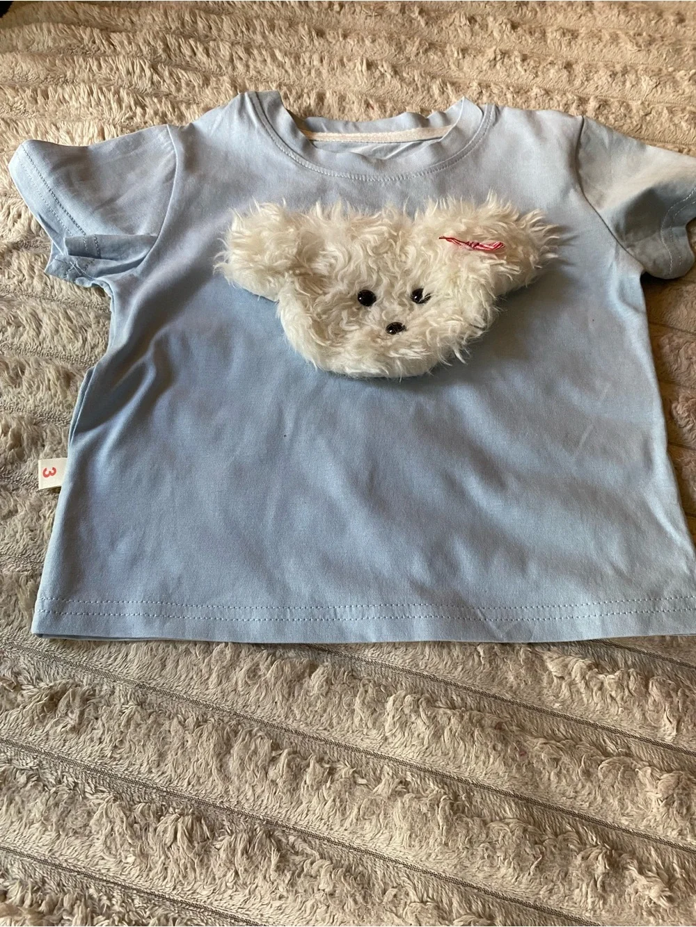 NWOT, Toddler’s Matching Outfit Light Blue Puppy Face Top and Black White Pants
